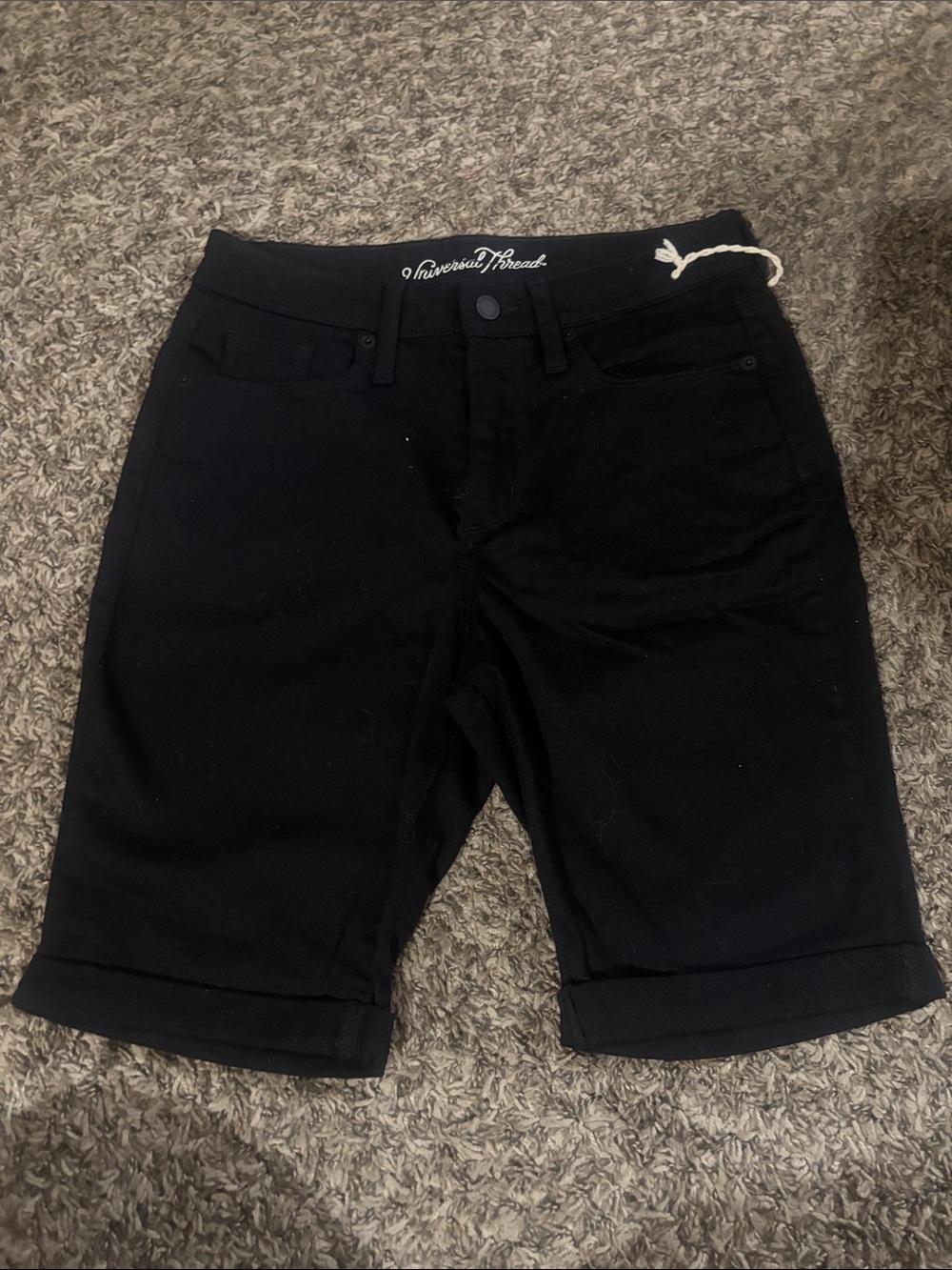Universal Thread Black Rolled-Hem Bermuda Shorts